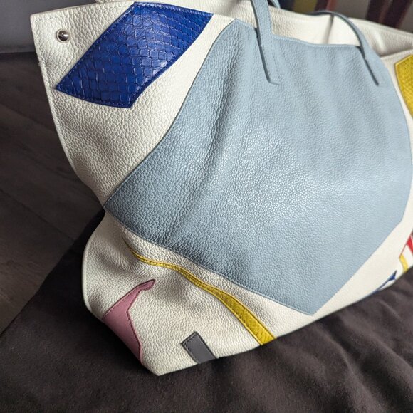 Akris Ai Medium Leather Shoulder Tote Special Edition Avant Garde Patchwork - Picture 16 of 16